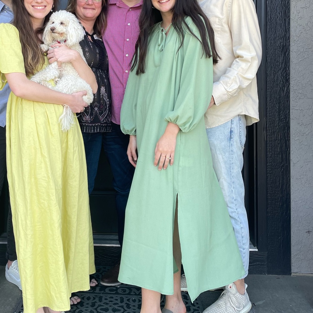 HM calf length green dress size small